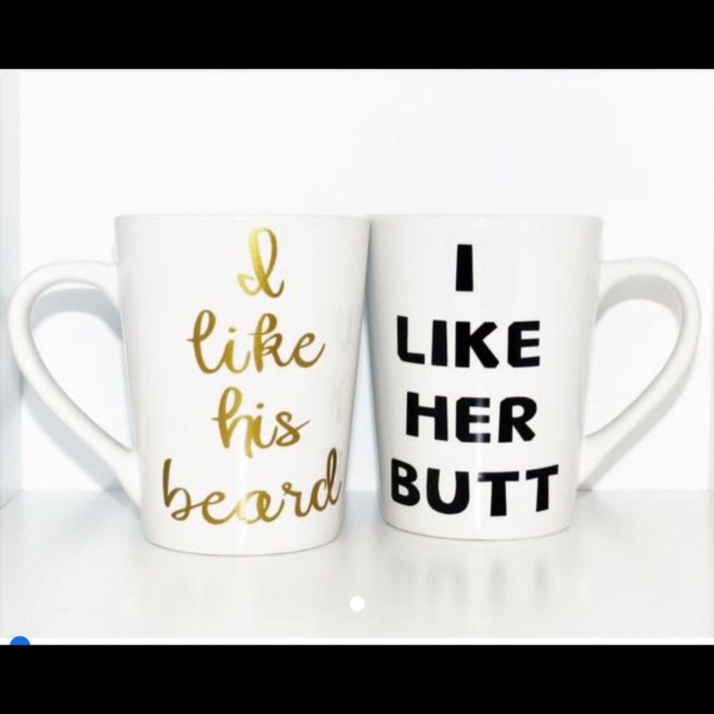 Coffee Cup Set - I like his beard I like her butt